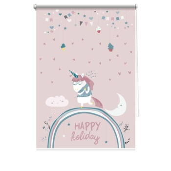 Rulou textil cu print, opac, verso alb, Curcubeu 3, multicolor, 80x150 cm Rulou textil cu print, opac, verso alb, Curcubeu 3, multicolor, 80x150 cm