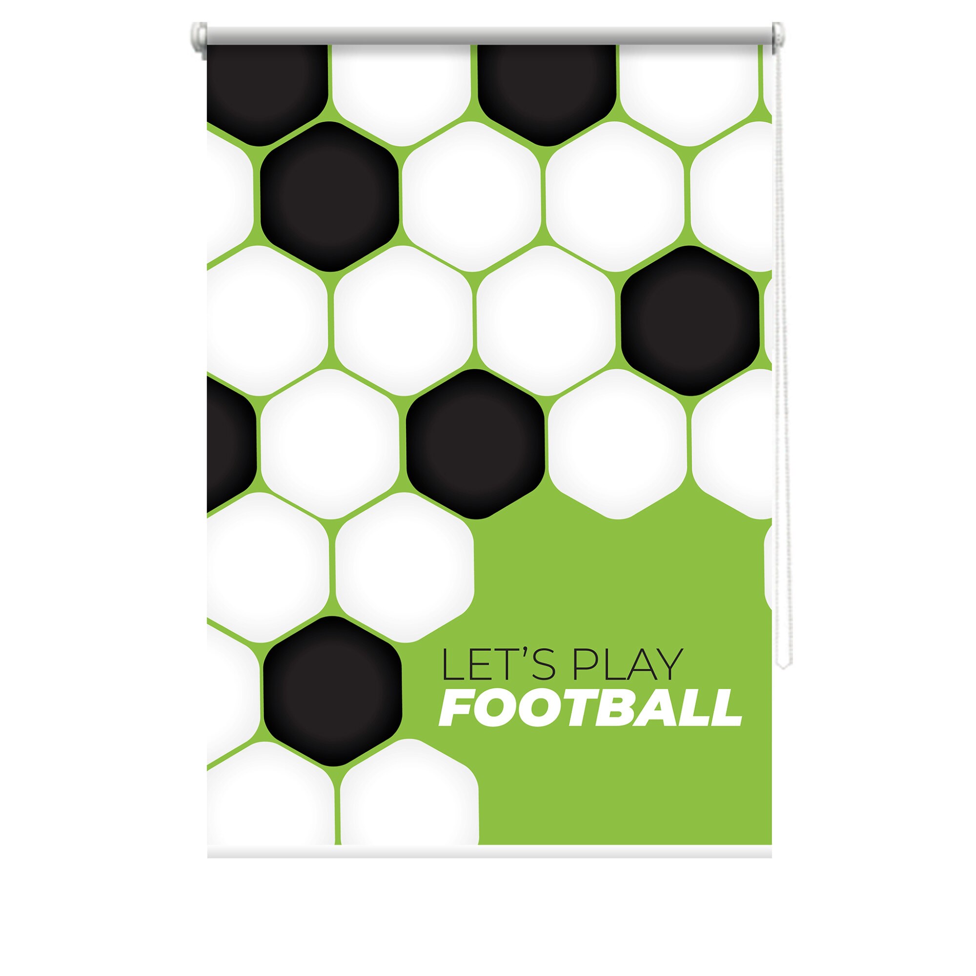 Rulou textil cu print, opac, verso alb, Football 2, multicolor, 80x150 cm