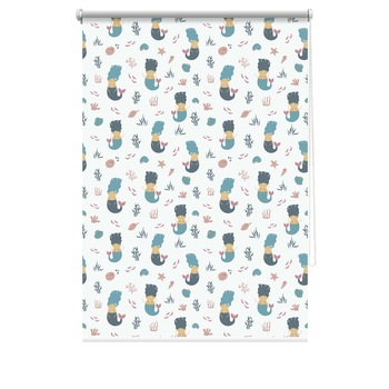 Rulou textil cu print, opac, verso alb, Sirene 5, multicolor, 80x150 cm Rulou textil cu print, opac, verso alb, Sirene 5, multicolor, 80x150 cm