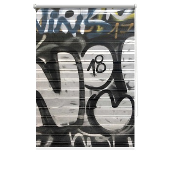 Rulou textil cu print, opac, verso alb, Graffiti 3, multicolor, 62x150 cm Rulou textil cu print, opac, verso alb, Graffiti 3, multicolor, 62x150 cm