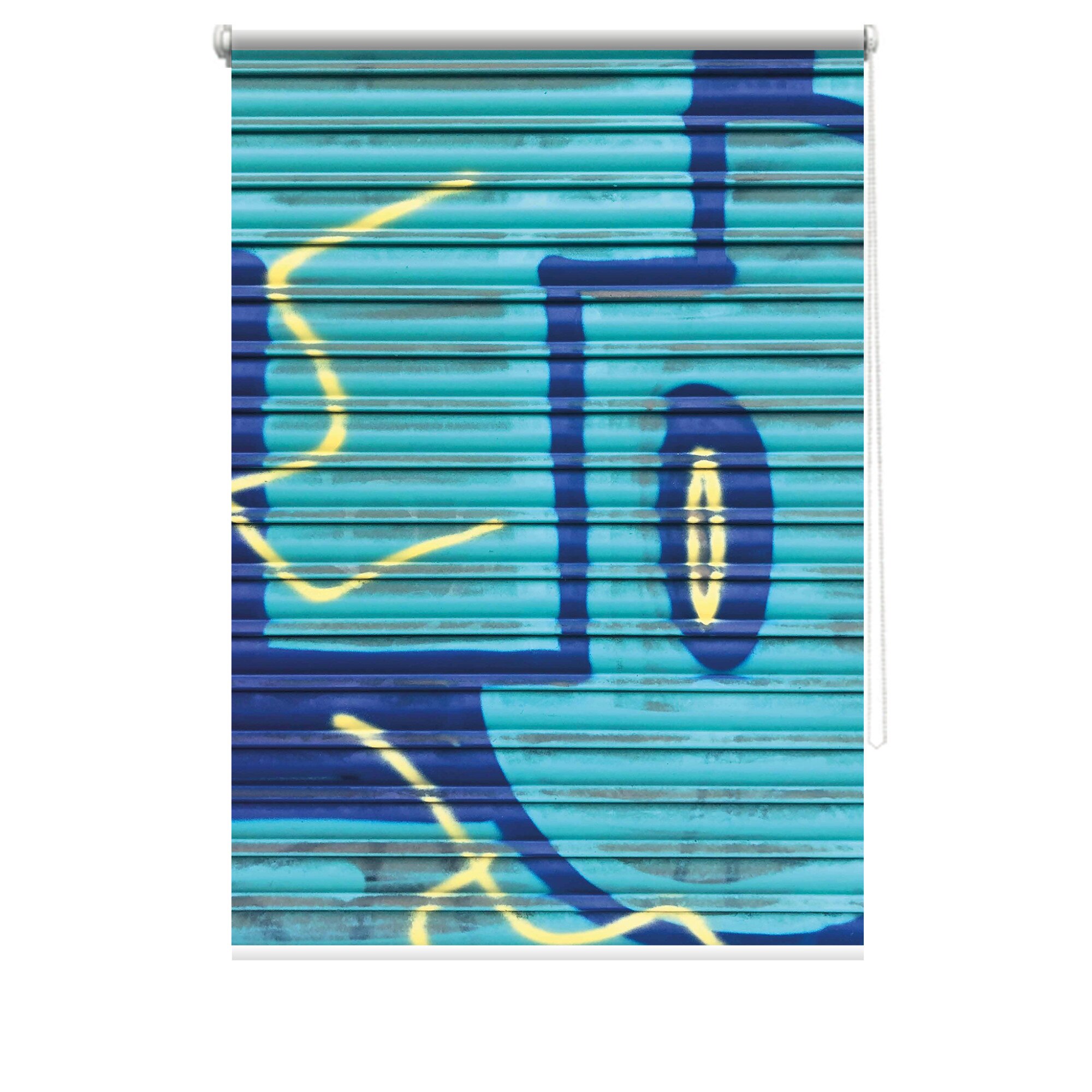 Rulou textil cu print, opac, verso alb, Graffiti 6, multicolor, 62x150 cm