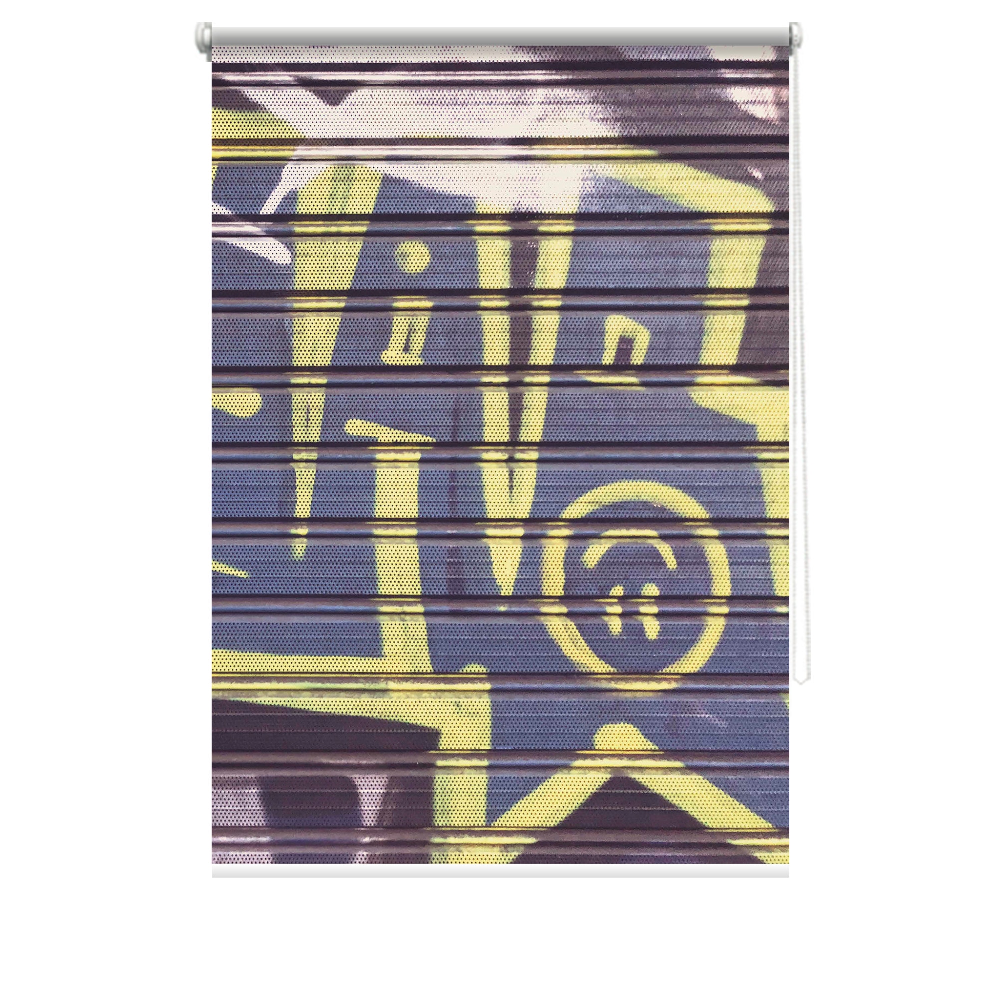 Rulou textil cu print, opac, verso alb, Graffiti 8, multicolor, 80x150 cm