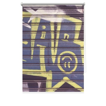 Rulou textil cu print, opac, verso alb, Graffiti 8, multicolor, 80x150 cm Rulou textil cu print, opac, verso alb, Graffiti 8, multicolor, 80x150 cm