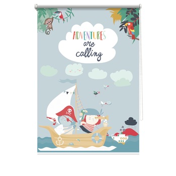 Rulou textil cu print, opac, verso alb, Pirati 4, multicolor, 62x150 cm Rulou textil cu print, opac, verso alb, Pirati 4, multicolor, 62x150 cm