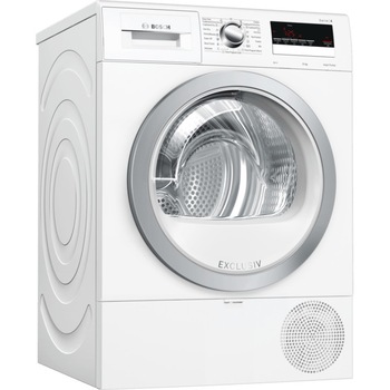 Uscator de rufe cu condensare Bosch WTR85V90BY, 8 kg, Clasa A++, Pompa de caldura, EasyClean AutoDry, Alb Uscator de rufe cu condensare Bosch WTR85V90BY, 8 kg, Clasa A++, Pompa de caldura, EasyClean AutoDry, Alb