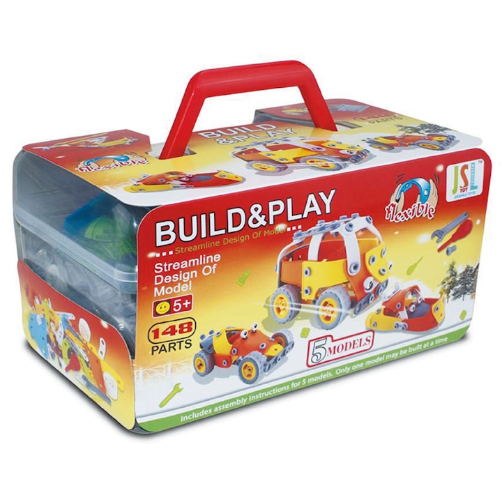 Образователен конструктор Mappy Build&Play - STEAM, 5 in 1 EM202, 148 части