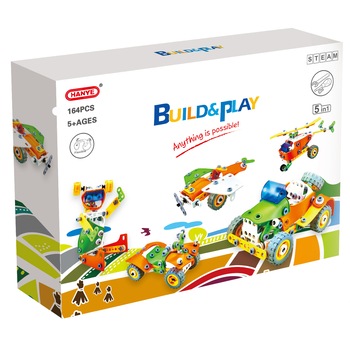 Set de constructie Mappy Build&Play - STEAM, 5 in 1, 164 piese, EM7741 Set de constructie Mappy Build&Play - STEAM, 5 in 1, 164 piese, EM7741