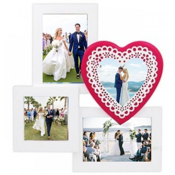 Rama foto colaj 4 poze cu inima Rama foto colaj 4 poze cu inima