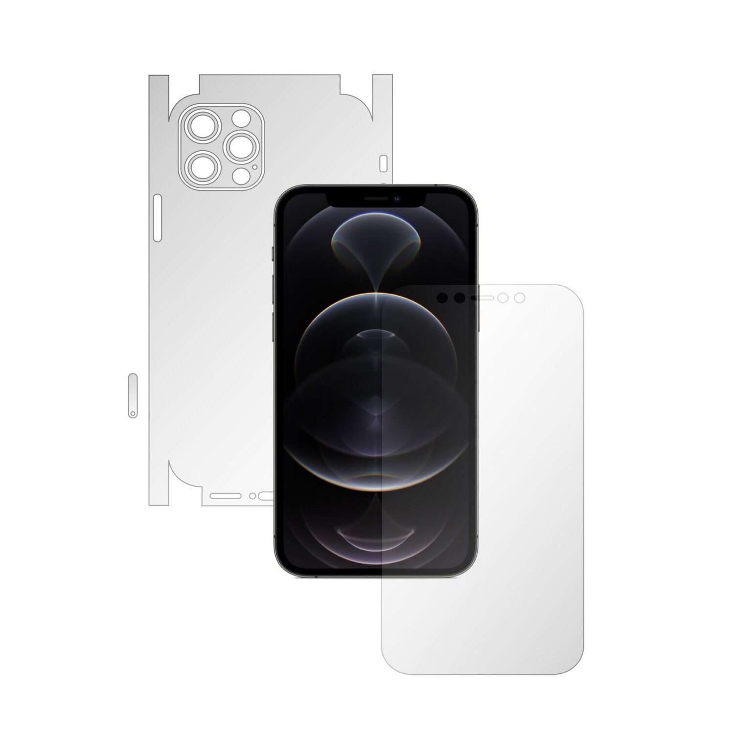 Folie Full Body Invisible Skinz UHD AutoRegeneranta pentru Apple iPhone 12 Pro - Protectie Siliconica Ultra-Clear cu taiere 360 Cut pentru Ecran, Carcasa Spate si Laterale, Skin Adeziv Transparent