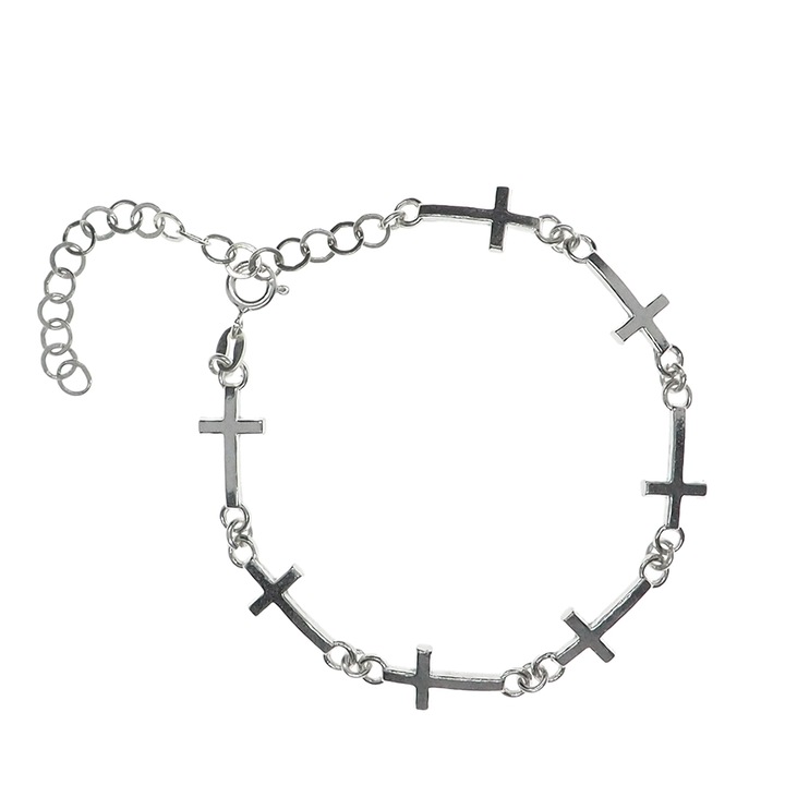 Bratara argint Cruciulita 9354580 Dras 5492, Argintiu, 21 CM