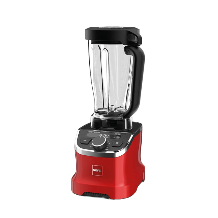 Блендер, Novis, ProBlender 880L, 6 скорости, безшумен, Безжична система за безопасност, Контейнер от тритан без BPA, капацитет 1,9 L, мощен мотор 30 000 rpm, мощност 1400 W, елегантен дизайн, червен