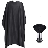 Set accesorii frizerie Amelly model Adriano 2 piese cu pelerina pentru tuns si pamatuf barber shop