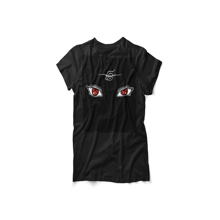 Naruto Shippuden Itachi Eyes Kids póló, fekete, Fekete