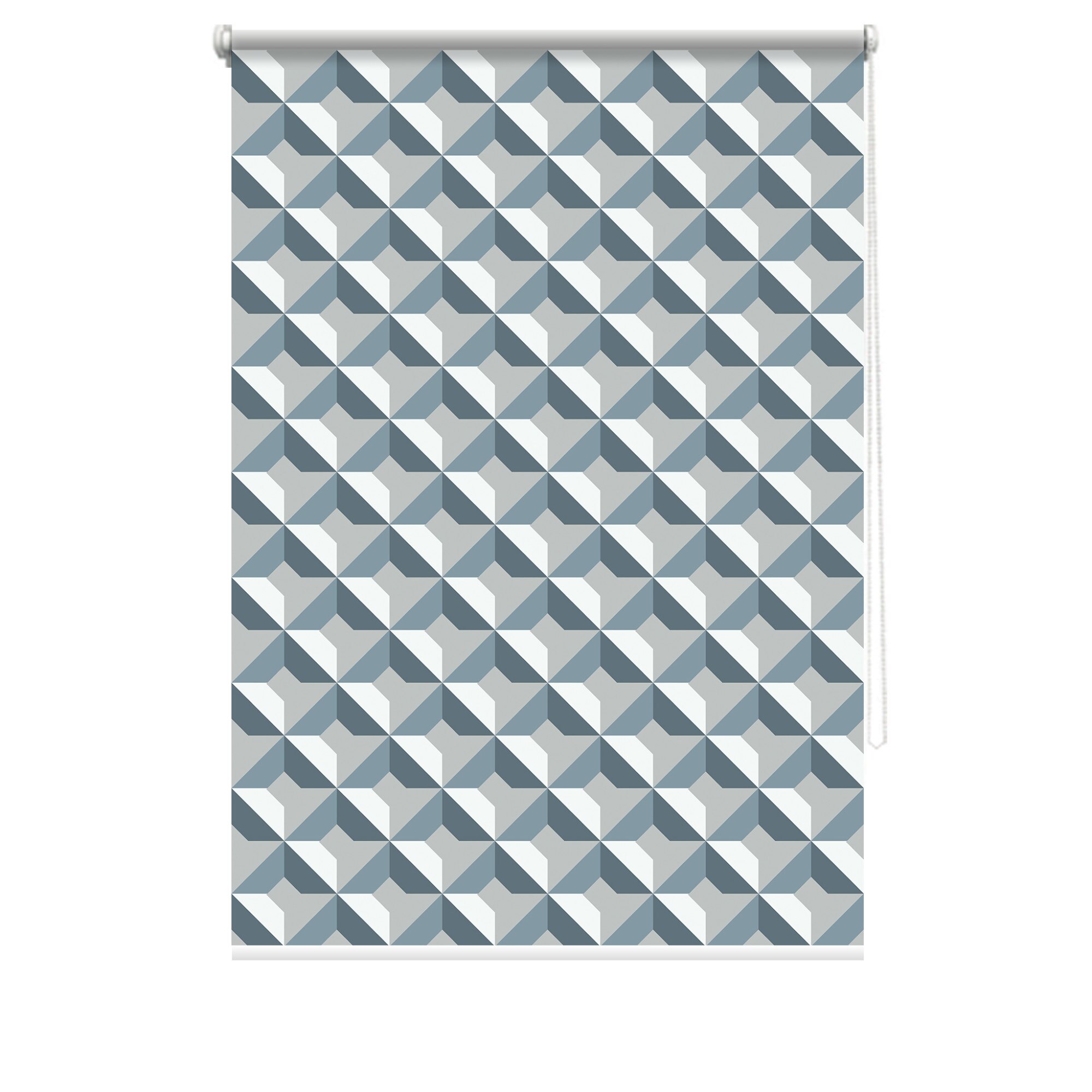 Rulou textil cu print, opac, verso alb, Geometric 4, multicolor, 62x150 cm