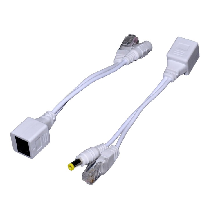 Cablu splitter pasiv POE elSales ELS-POE pentru sisteme de supraveghere , alb