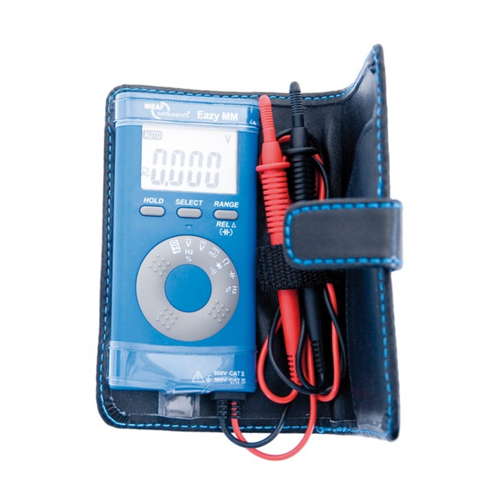 Цифров мултиметър мултицет Nieaf-Smitt EazyMM, 0,1 mV - 600 V AC/DC, син
