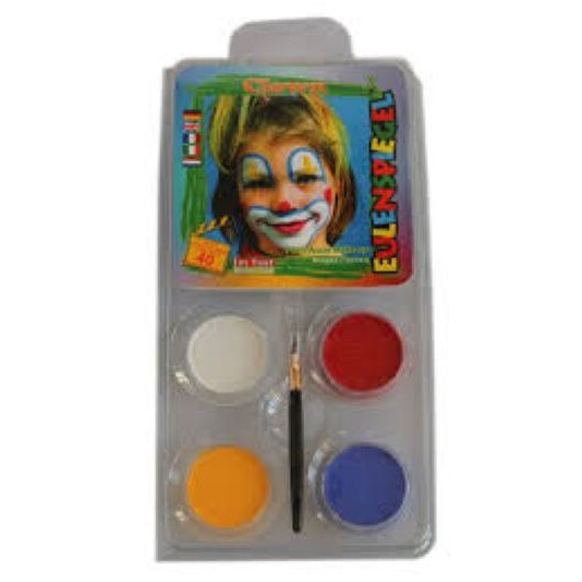 Set 4 culori pictura pe fata Eulenspiegel clovn