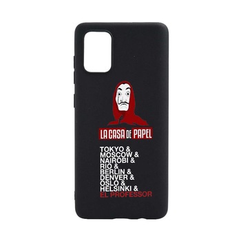 Husa La Casa de Papel, pentru Samsung Galaxy A41, rezistenta la uzura, anti-alunecare, din silicon Premium, B296 Husa La Casa de Papel, pentru Samsung Galaxy A41, rezistenta la uzura, anti-alunecare, din silicon Premium, B296