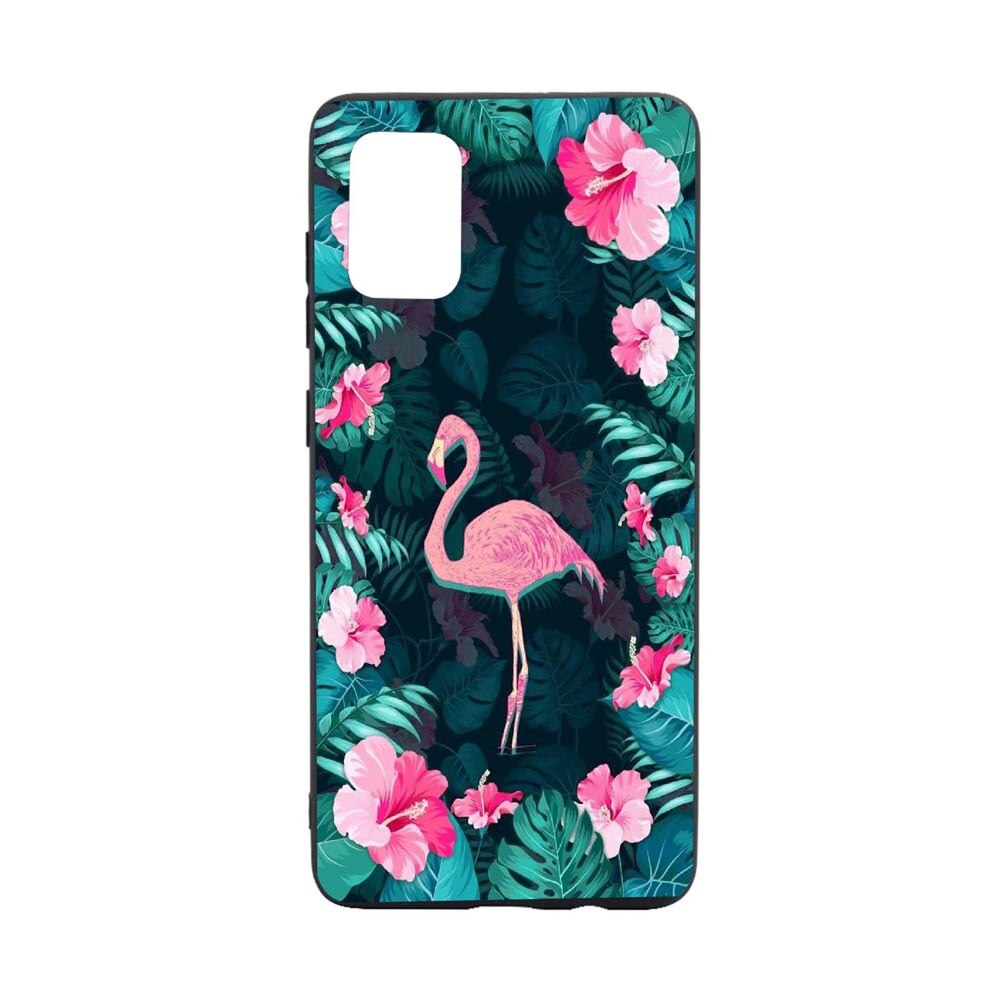 Husa Silicon Flamingo, Flower pattern, compatibila cu Samsung Galaxy A52s 5G, rezistenta la uzura, anti-alunecare, B247