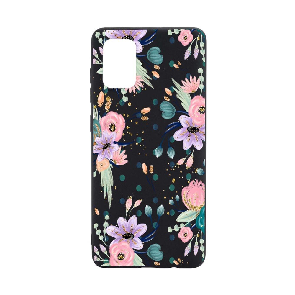Husa Silicon Flowers, compatibila cu Oppo A74 5G, rezistenta la uzura, anti-alunecare, B495