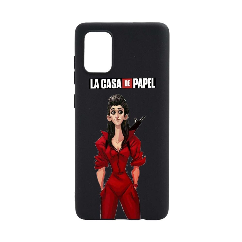 Husa Silicon La Casa de Papel, compatibila cu Oppo A74 5G, rezistenta la uzura, anti-alunecare, B393