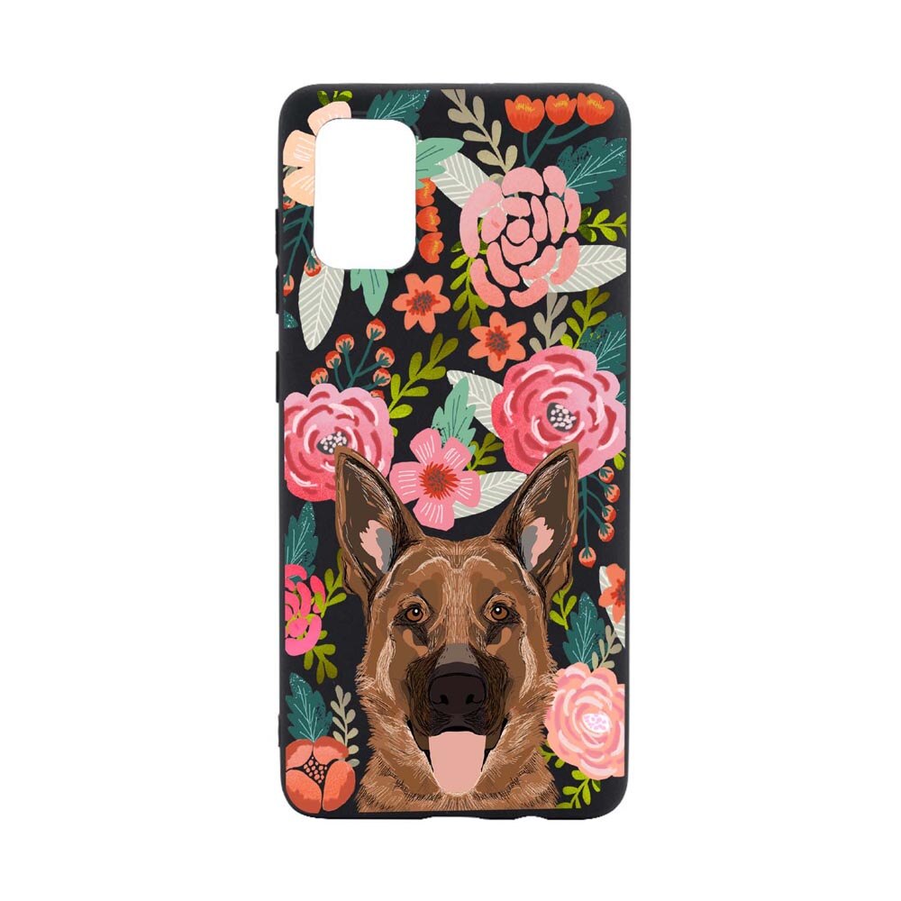 Husa Silicon Dog and Flowers, compatibila cu Xiaomi Poco M3 Pro 5G / 4G, rezistenta la uzura, anti-alunecare, B636