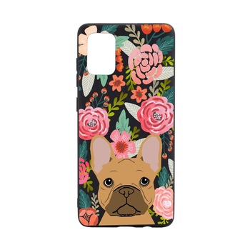Husa Dog and Flowers, pentru Samsung Galaxy S21 Ultra, rezistenta la uzura, anti-alunecare, din silicon Premium, din silicon Premium, B637 Husa Dog and Flowers, pentru Samsung Galaxy S21 Ultra, rezistenta la uzura, anti-alunecare, din silicon Premium, din silicon Premium, B637