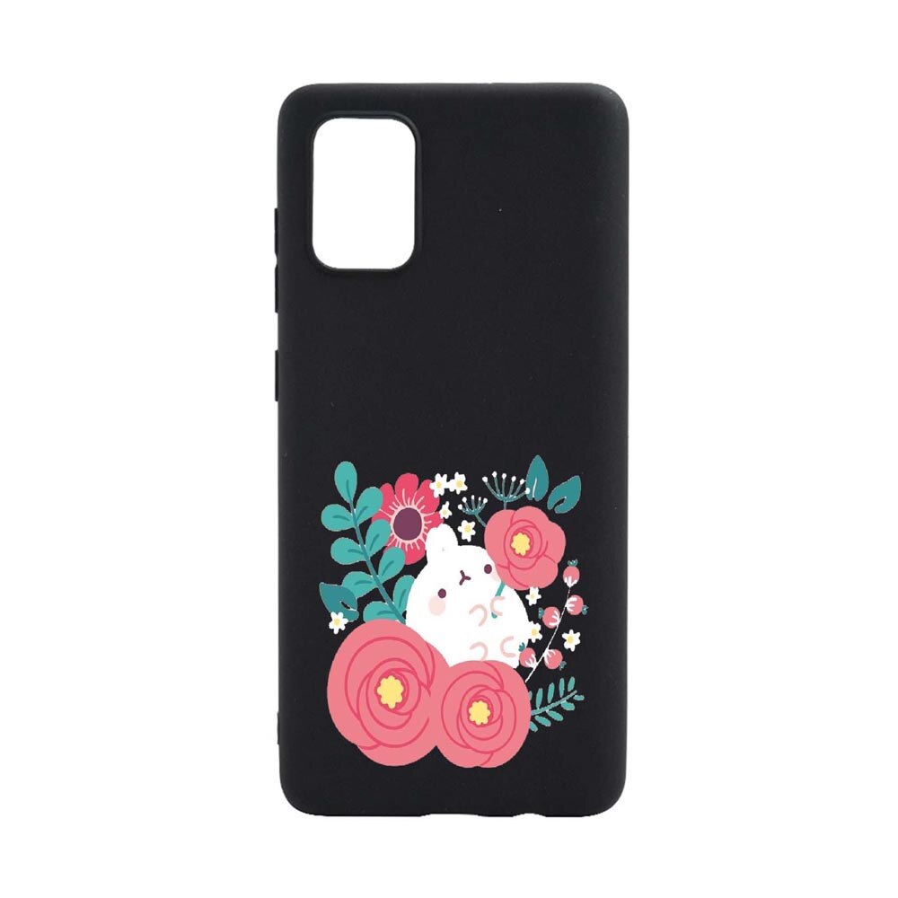 Husa Silicon Rabbit in flowers, compatibila cu Oppo A93 5G, rezistenta la uzura, anti-alunecare, B686