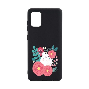 Husa Rabbit in flowers, pentru Samsung Galaxy A52 5G, rezistenta la uzura, anti-alunecare, din silicon Premium, din silicon Premium, B686 Husa Rabbit in flowers, pentru Samsung Galaxy A52 5G, rezistenta la uzura, anti-alunecare, din silicon Premium, din silicon Premium, B686
