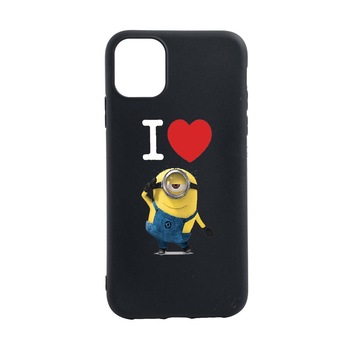 Husa I Love Minion, pentru Apple iPhone 12 Mini, rezistenta la uzura, anti-alunecare, din silicon Premium, B216 Husa I Love Minion, pentru Apple iPhone 12 Mini, rezistenta la uzura, anti-alunecare, din silicon Premium, B216