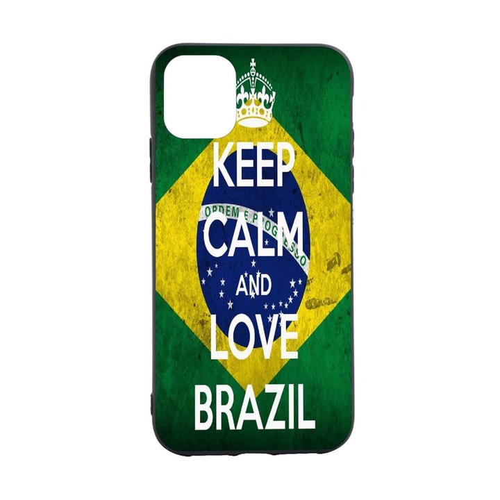 Husa Football, Brazil, pentru Apple iPhone 12 Pro, rezistenta la uzura, anti-alunecare, din silicon Premium, B232