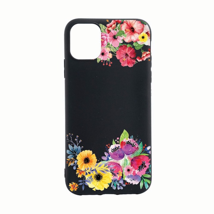 Husa pentru Apple iPhone 12 Pro Max, Flowers, rezistenta la uzura, anti-alunecare, din silicon Premium, B56
