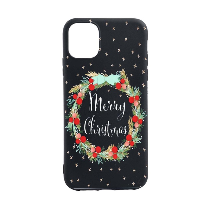 Husa Xmas, Craciun, pentru Apple iPhone 12 Pro, rezistenta la uzura, anti-alunecare, din silicon Premium, B312