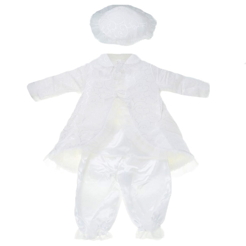 Set 4 piese pentru fete Pifou Model 12 PM-12, Alb, 3-4 luni