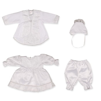 Set 4 piese pentru fete Pifou CB6A, Alb, 62 cm Set 4 piese pentru fete Pifou CB6A, Alb, 62 cm