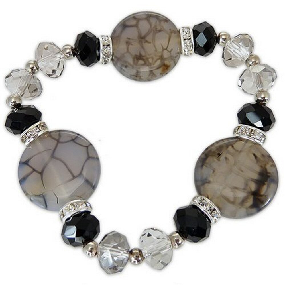 Bratara elastica cu agate gri