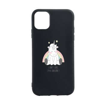 Husa Silicon Unicorn - I Don't Care, compatibila cu Apple iPhone 13 Mini, rezistenta la uzura, anti-alunecare, B524 Husa Silicon Unicorn - I Don't Care, compatibila cu Apple iPhone 13 Mini, rezistenta la uzura, anti-alunecare, B524