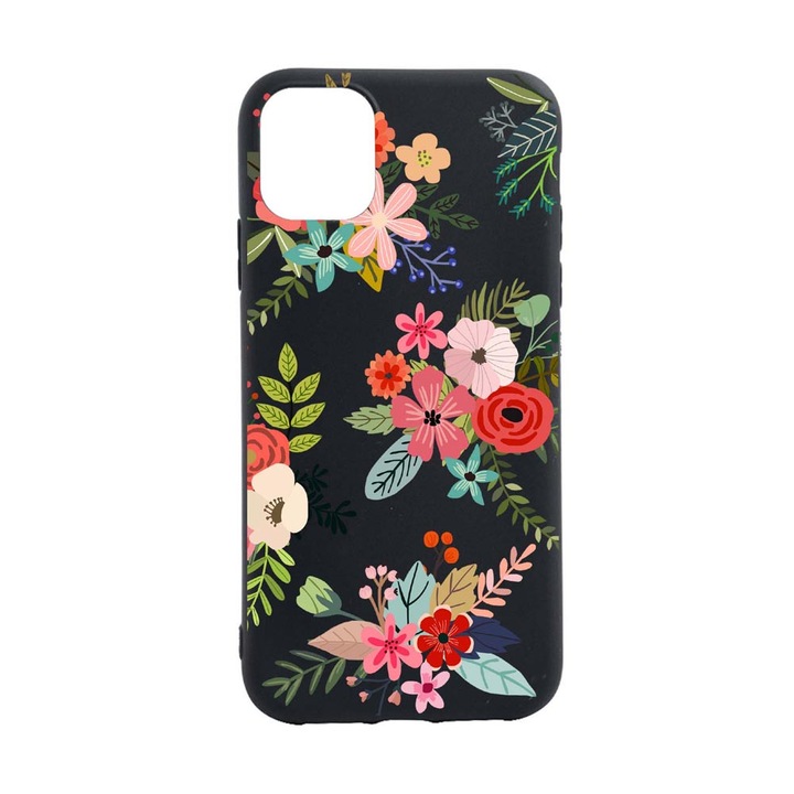 Husa Silicon Flowers, compatibila cu Apple iPhone 13 Pro Max, rezistenta la uzura, anti-alunecare, B630
