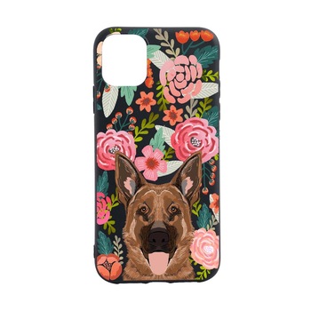 Husa Dog and Flowers, pentru Apple iPhone 12 Mini, rezistenta la uzura, anti-alunecare, din silicon Premium, din silicon Premium, B636 Husa Dog and Flowers, pentru Apple iPhone 12 Mini, rezistenta la uzura, anti-alunecare, din silicon Premium, din silicon Premium, B636