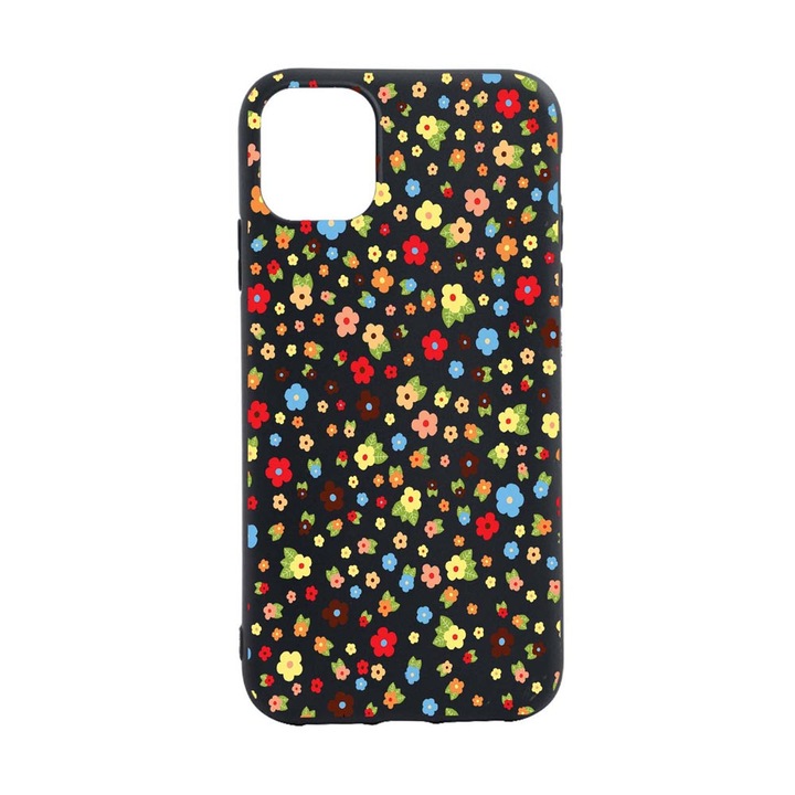 Husa Happy Flowers, pentru Apple iPhone 12 Pro, rezistenta la uzura, anti-alunecare, din silicon Premium, din silicon Premium, B501