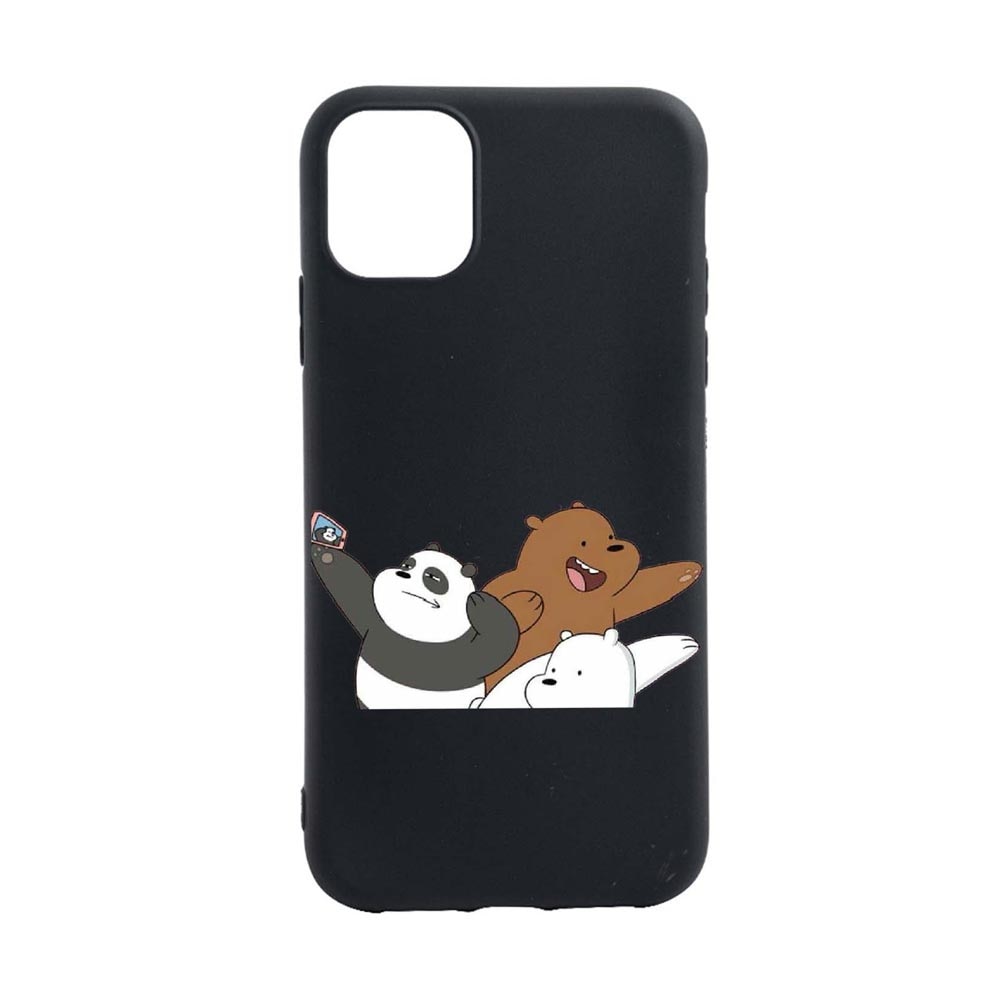 Husa Silicon Bear Selfie, compatibila cu Apple iPhone 13 Mini, rezistenta la uzura, anti-alunecare, B586