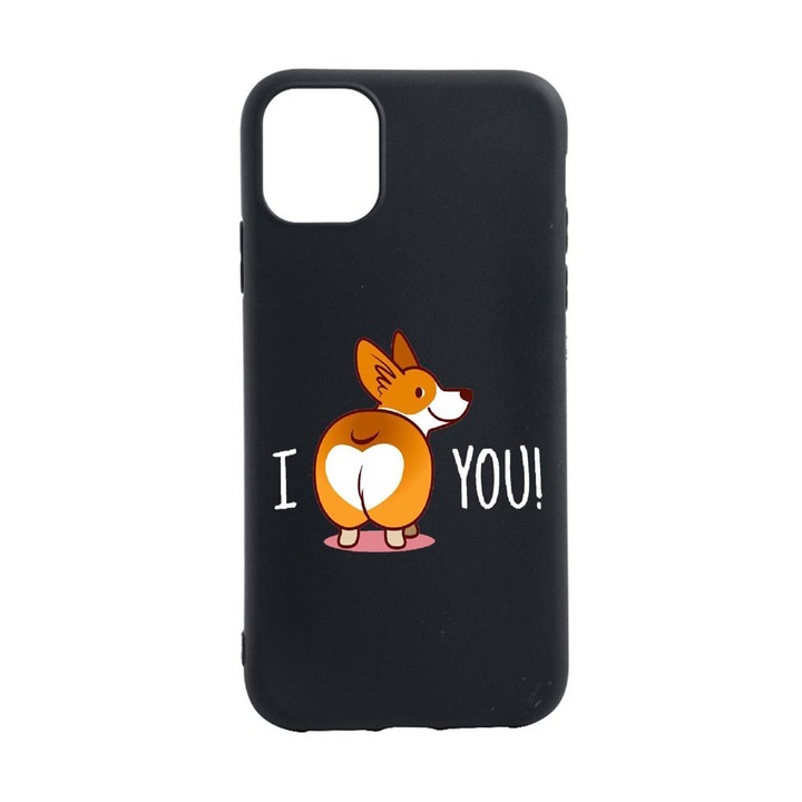 Husa Silicon Sweet doggy Emoji, compatibila cu Apple iPhone 13 Pro, rezistenta la uzura, anti-alunecare, B593