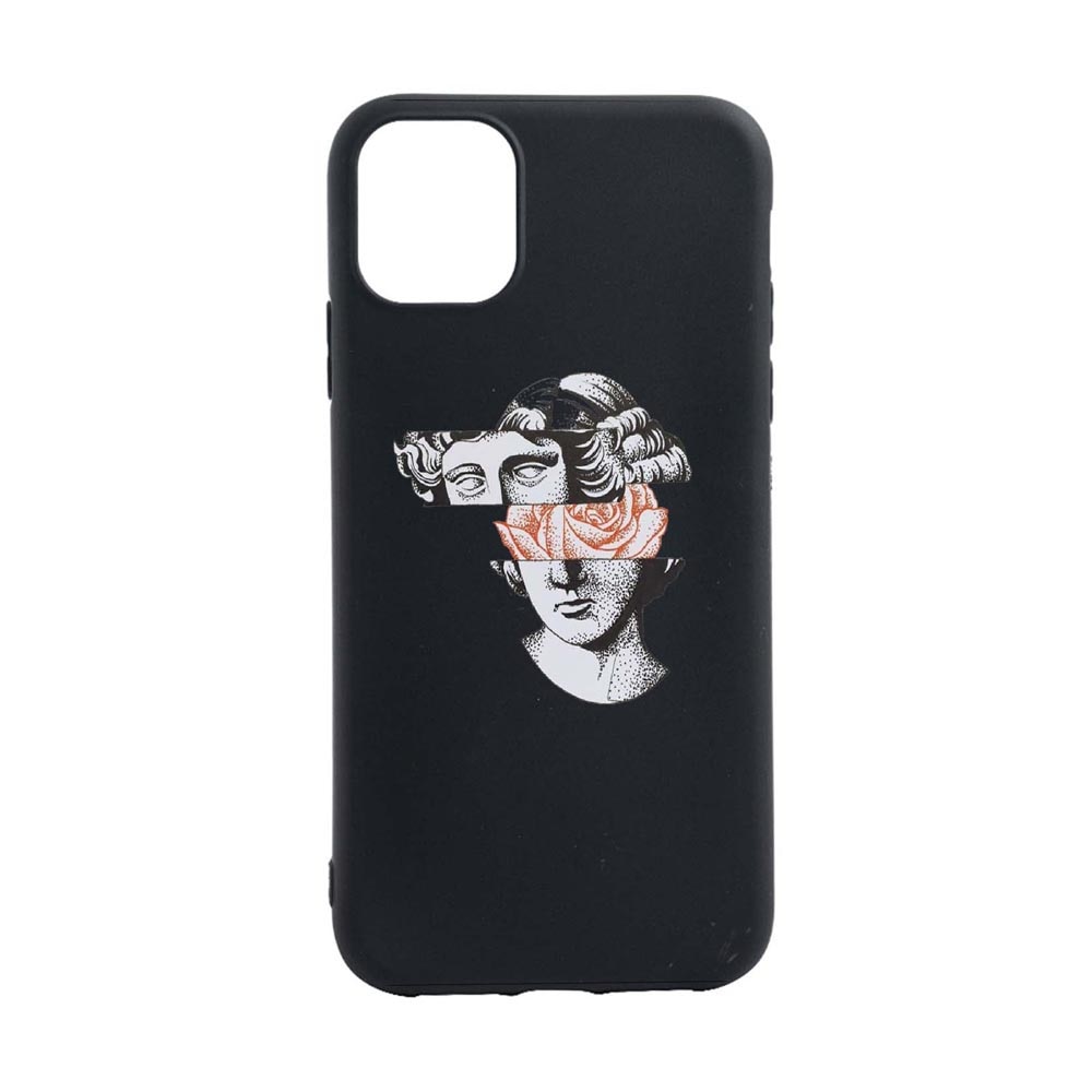Husa Silicon Statue - Rose, compatibila cu Apple iPhone 13 Mini, rezistenta la uzura, anti-alunecare, B604