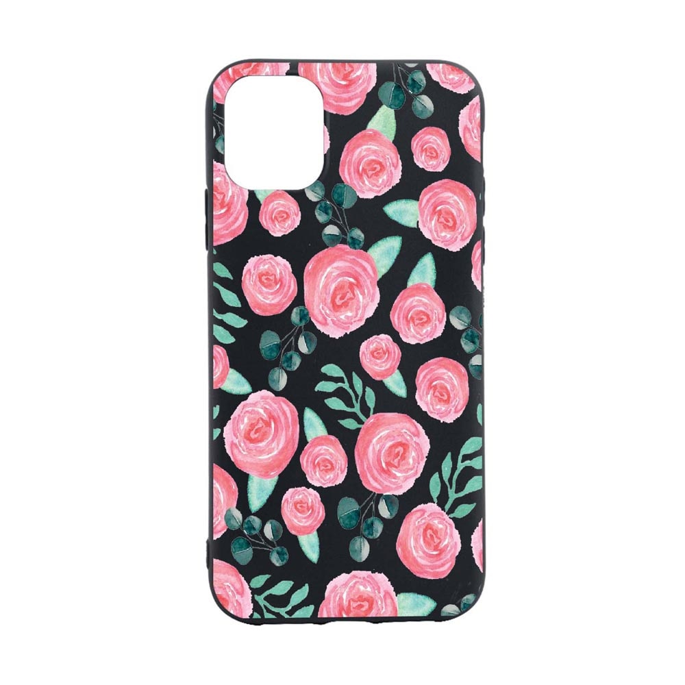 Husa Silicon Rose Pattern, compatibila cu Apple iPhone 13 Mini, rezistenta la uzura, anti-alunecare, B640