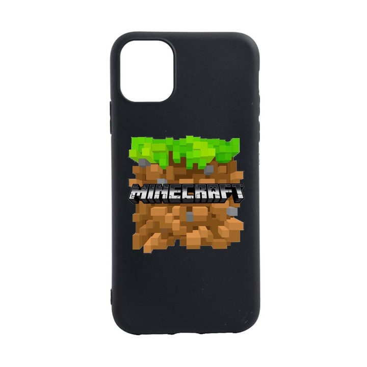 Husa Silicon Compatibila cu Apple iPhone 13 Mini, Minecraft, rezistenta la uzura, anti-alunecare, B726