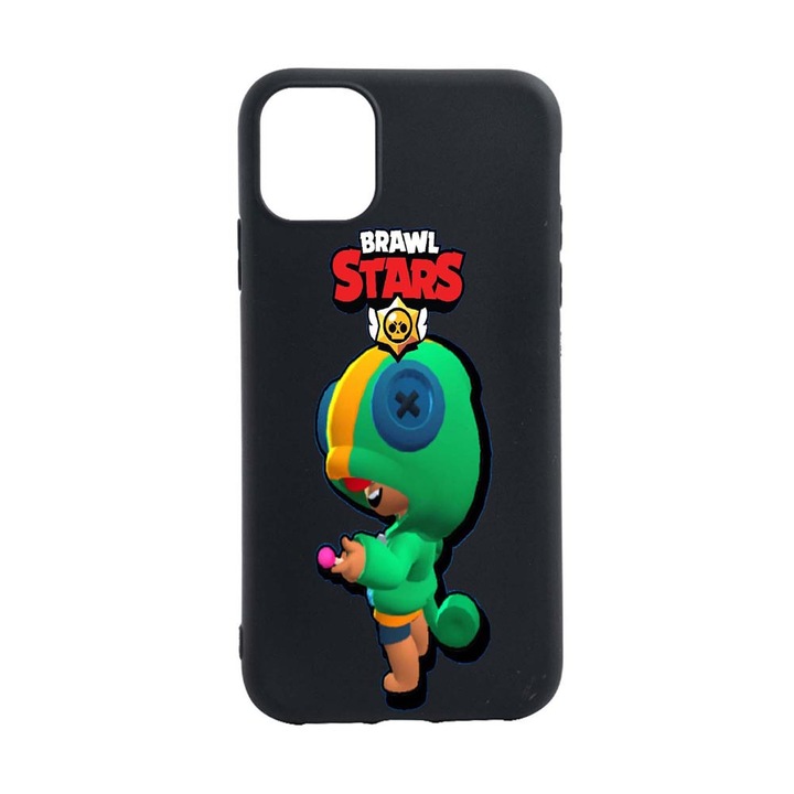 Husa Silicon Brawl Stars Leon, compatibila cu Apple iPhone 13, rezistenta la uzura, anti-alunecare, B648
