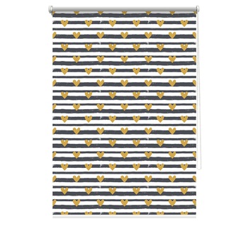 Rulou textil cu print, opac, verso alb, Inimi 6, multicolor, 62x150 cm Rulou textil cu print, opac, verso alb, Inimi 6, multicolor, 62x150 cm