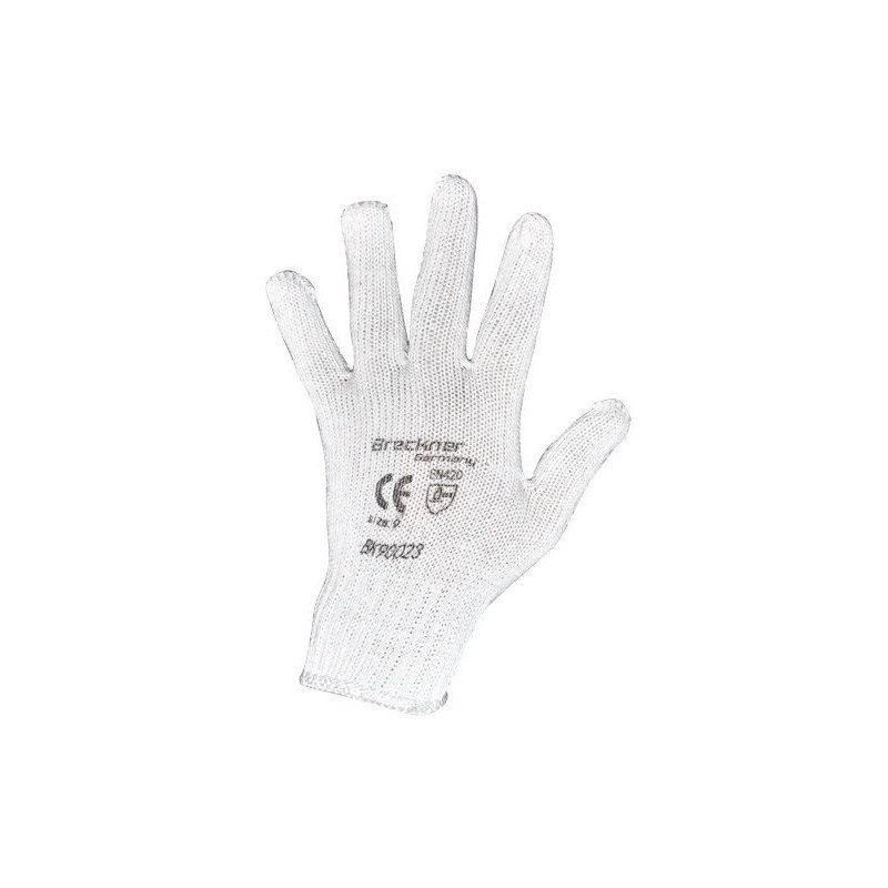 Set manusi de protectie bumbac albe, 12 bucati, marimea M Breckner Germany