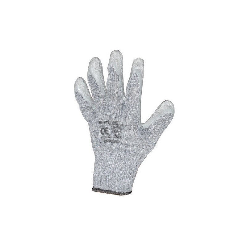 Set manusi de protectie bumbac cauciucate gri, 12 bucati, marimea L Breckner Germany