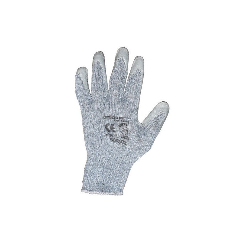 Set manusi de protectie bumbac-cauciuc gri, 12 bucati, marimea M Breckner Germany